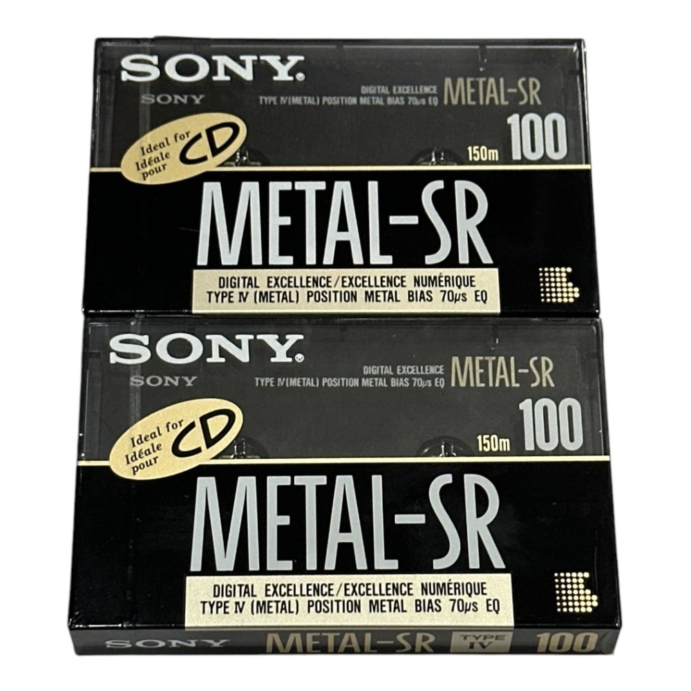 SOLDSony METAL-SR 100 Metal Cassette Tape Lot 2 Tapes